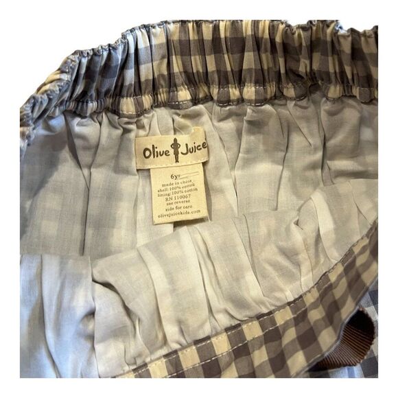 Olive Juice Girls Gingham Checkered POckets Picnic Classic Preppy Skirt Size 6Y - Picture 3 of 5
